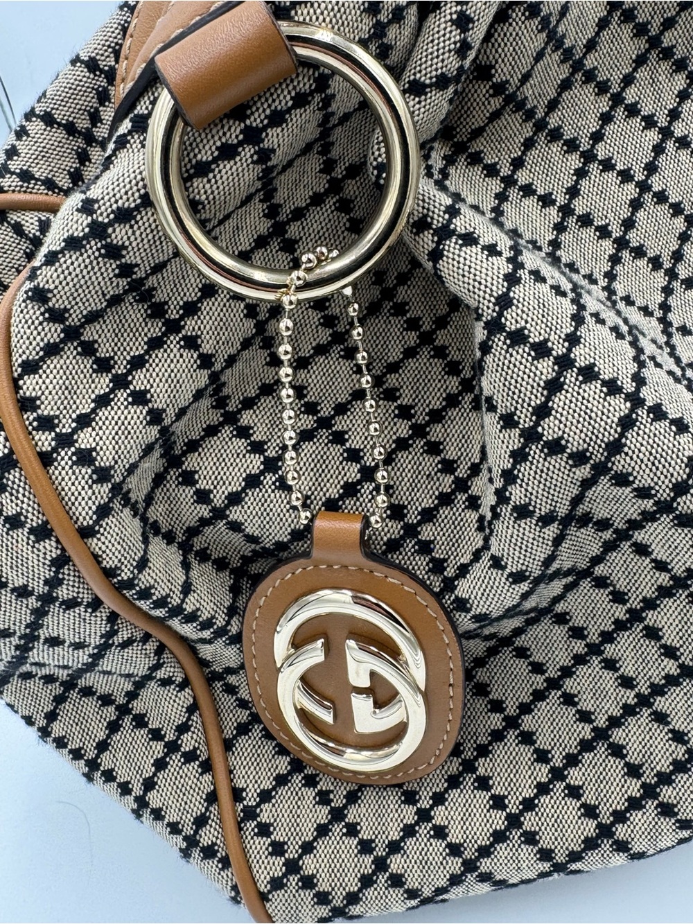 Gucci Canvas & Leather Trim Shoulder Bag with Hangtag - Picture 7 of 13